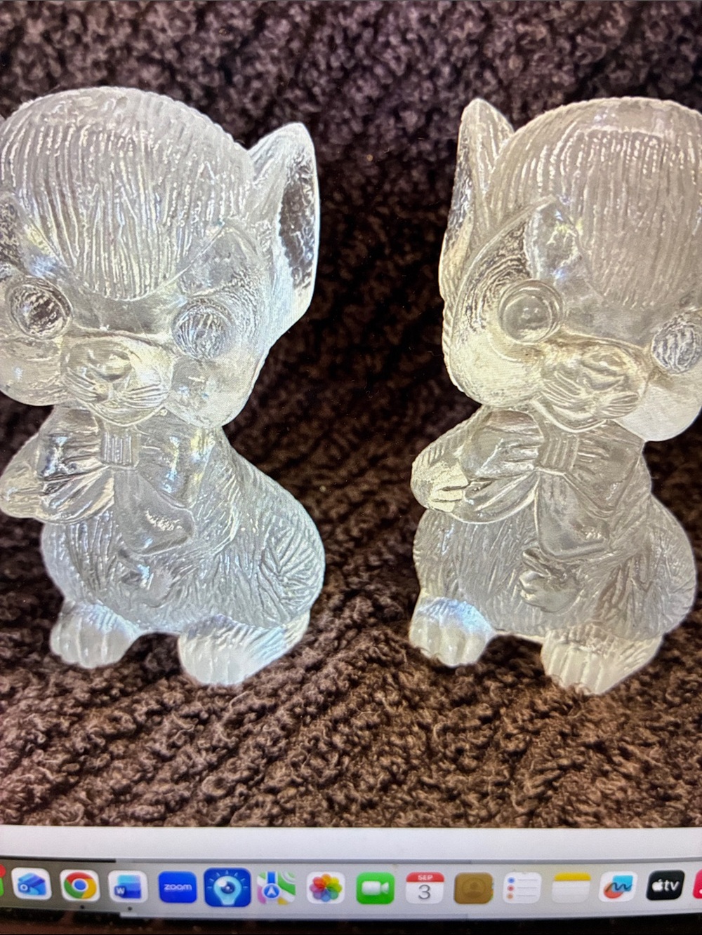 Vintage Clear Plastic Mouse Salt & Pepper Shakers Pair Anapomorphic